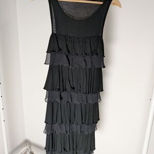Juicy Couture Black Ruffled Midi Dress